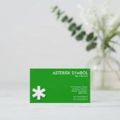 Carte De Visite Symbole Asterisk - Vert (Debout devant)