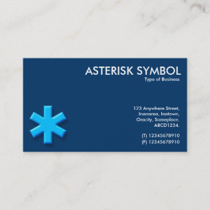 Carte De Visite Symbole bleu d'astérisque - bleu-foncé (003366)