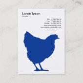 Carte De Visite Symbole bleu marine Hen - noir sur blanc (Dos)