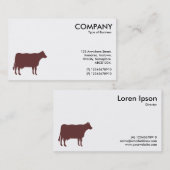 Carte De Visite Symbole Brown de vache - blanc (Devant / Derrière)
