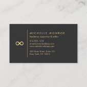 Carte De Visite Symbole Chic Faux Gold Infinity sur Soft Black (Dos)