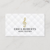 Carte De Visite Symbole Clé Gold 3D de l'enseignant de musique (Devant)