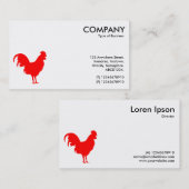 Carte De Visite Symbole Cockerel rouge - Blanc (Devant / Derrière)