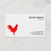 Carte De Visite Symbole Cockerel rouge - Blanc (Dos)