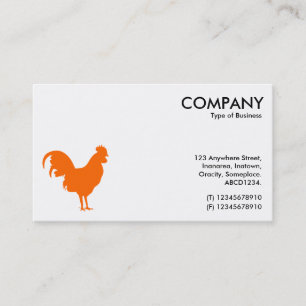 Carte De Visite Symbole Coq Orange - Blanc