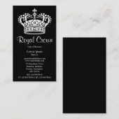 Carte De Visite Symbole couronne 02 - Blanc sur noir (Devant / Derrière)
