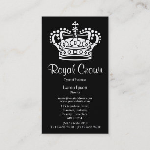 Carte De Visite Symbole couronne 02 - Blanc sur noir (carte Platin