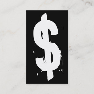 Carte De Visite symbole d'argent noir et blanc grunge