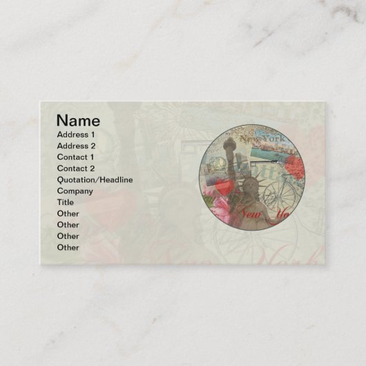 Carte De Visite Symbole d'Art de New York (Devant)