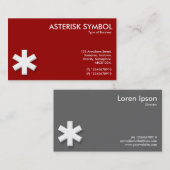 Carte De Visite Symbole d'Asterisk - Maroon (990000) (Devant / Derrière)