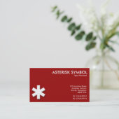 Carte De Visite Symbole d'Asterisk - Maroon (990000) (Debout devant)