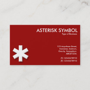 Carte De Visite Symbole d'Asterisk - Maroon (990000)