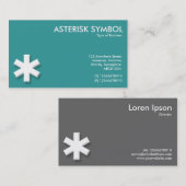 Carte De Visite Symbole d'Astérisque - Turquoise foncé (339999) (Devant / Derrière)