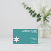 Carte De Visite Symbole d'Astérisque - Turquoise foncé (339999) (Debout devant)