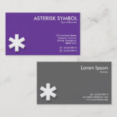 Carte De Visite Symbole d'astérisque - violet (663399) (Devant / Derrière)