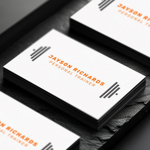 Carte De Visite Symbole de barre de gym orange/gris Entraîneur per