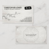 Carte De Visite Symbole de calligraphie Feng Shui et Lucky Bamboo (Devant / Derrière)