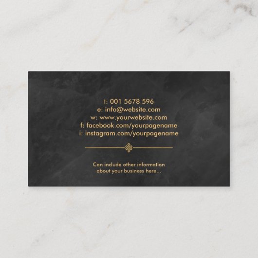 Carte De Visite Symbole de calligraphie Feng Shui Lucky Bamboo (Dos)