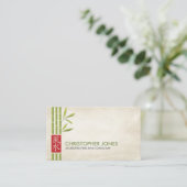 Carte De Visite Symbole de calligraphie Feng Shui Lucky Bamboo (Debout devant)