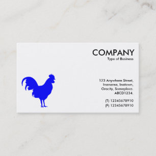Carte De Visite Symbole de Cockerel bleu - Blanc
