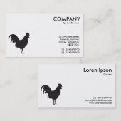 Carte De Visite Symbole de Cockerel noir - Blanc (Devant / Derrière)