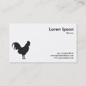 Carte De Visite Symbole de Cockerel noir - Blanc (Dos)