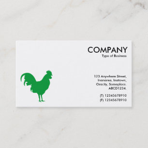Carte De Visite Symbole de Cockerel Vert Grass - Blanc