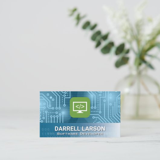 Carte De Visite Symbole de codage | Circuit Board | Code binaire (Debout devant)
