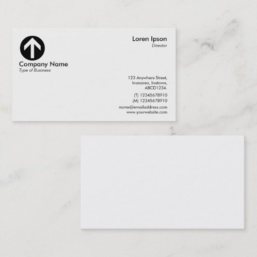 Carte De Visite Symbole de flèche/logo - Blanc (Devant / Derrière)