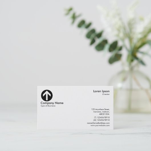 Carte De Visite Symbole de flèche/logo - Blanc (Debout devant)