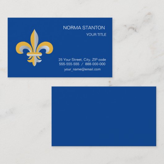 Carte De Visite Symbole de Fleur de Lis (Devant / Derrière)