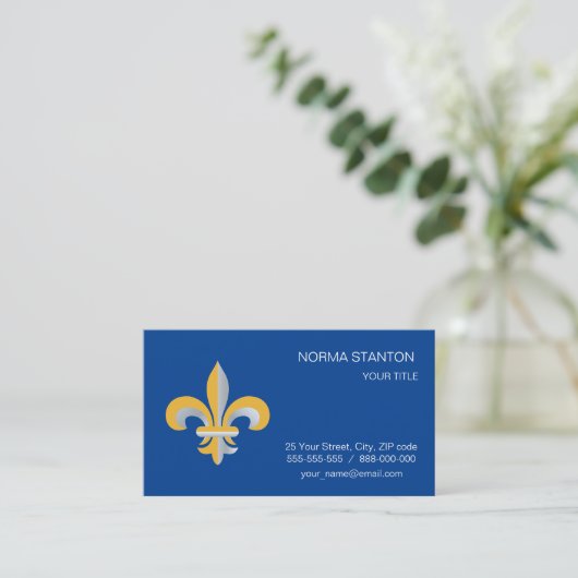 Carte De Visite Symbole de Fleur de Lis (Debout devant)