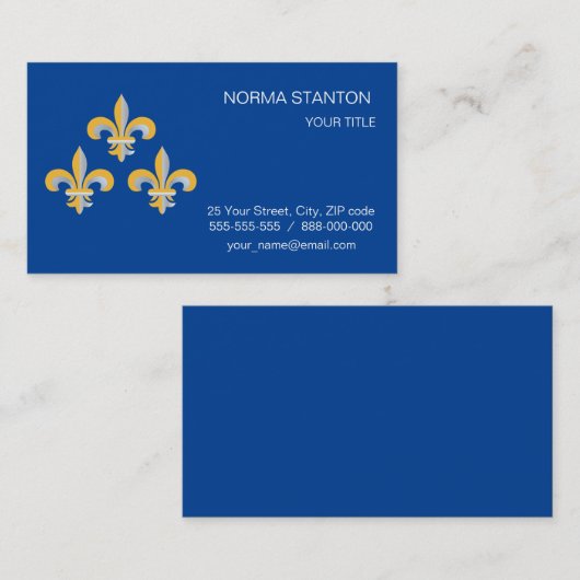 Carte De Visite Symbole de Fleur de Lis (Devant / Derrière)