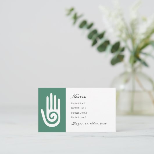 Carte De Visite Symbole de guérison de la main spirale (Debout devant)