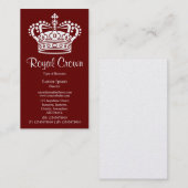 Carte De Visite Symbole de la Couronne 02 - Blanc sur rubis (Carte (Devant / Derrière)