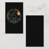 Carte De Visite Symbole de la Paix Rétro Nature Hippie Randonnée (Devant / Derrière)