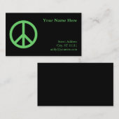 Carte De Visite Symbole de la paix verte (Devant / Derrière)