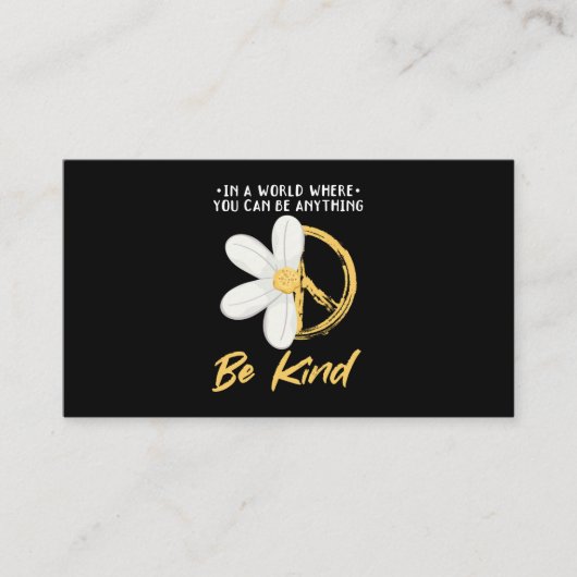 Carte De Visite SYMBOLE DE LA PAYE Fleur Jardin Hippie (Devant)