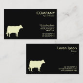 Carte De Visite Symbole de la vache crémeuse - Noir (Devant / Derrière)