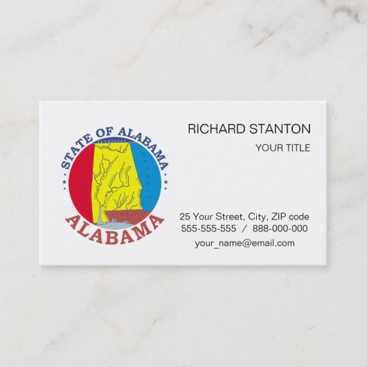 Carte De Visite Symbole de l'Alabama (Devant)