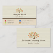 Carte De Visite Symbole de l'arbre élégant (Devant / Derrière)