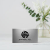 Carte De Visite Symbole de l'Arbre métallique de luxe (Debout devant)