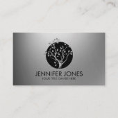 Carte De Visite Symbole de l'Arbre métallique de luxe (Devant)