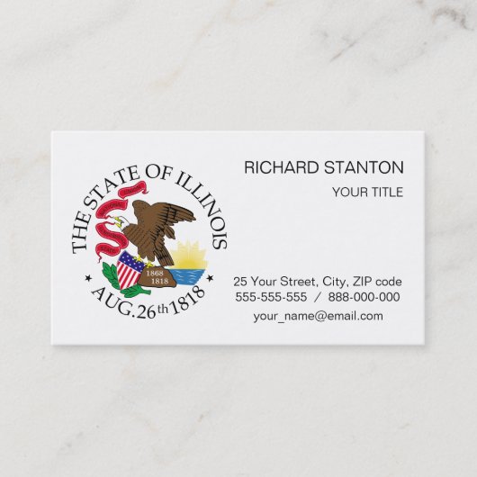 Carte De Visite Symbole de l'Illinois (Devant)