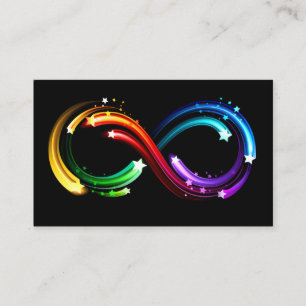 Carte De Visite Symbole de l'infini des comètes arc-en-ciel