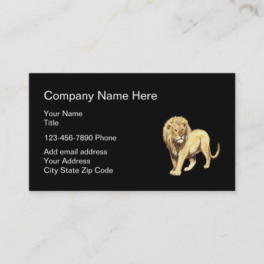 Carte De Visite Symbole de lion Design simple (Devant)