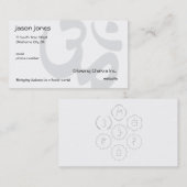 Carte De Visite Symbole de l'OM sur l'avant, 7 Chakras dans de (Devant / Derrière)