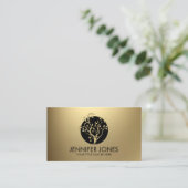 Carte De Visite Symbole de luxe Pastel Gold Tree (Debout devant)