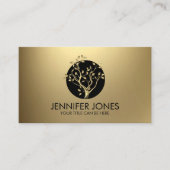 Carte De Visite Symbole de luxe Pastel Gold Tree (Devant)