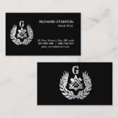 Carte De Visite Symbole de maçonnerie en argent (Devant / Derrière)